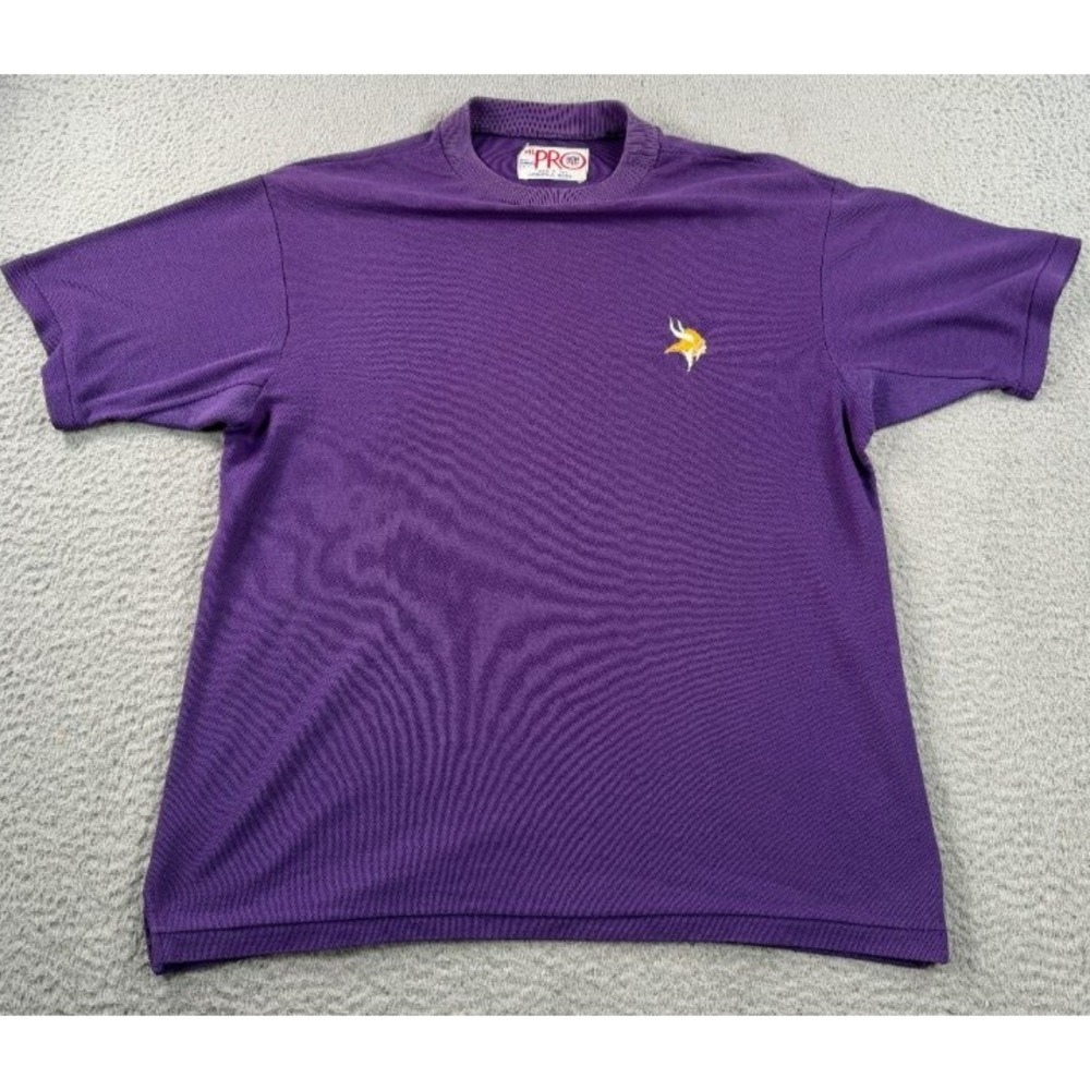 VTG Logo 7 Nfl All Pro Minnesota Vikings Shirt Mens Large Single Stitch 80s 90s